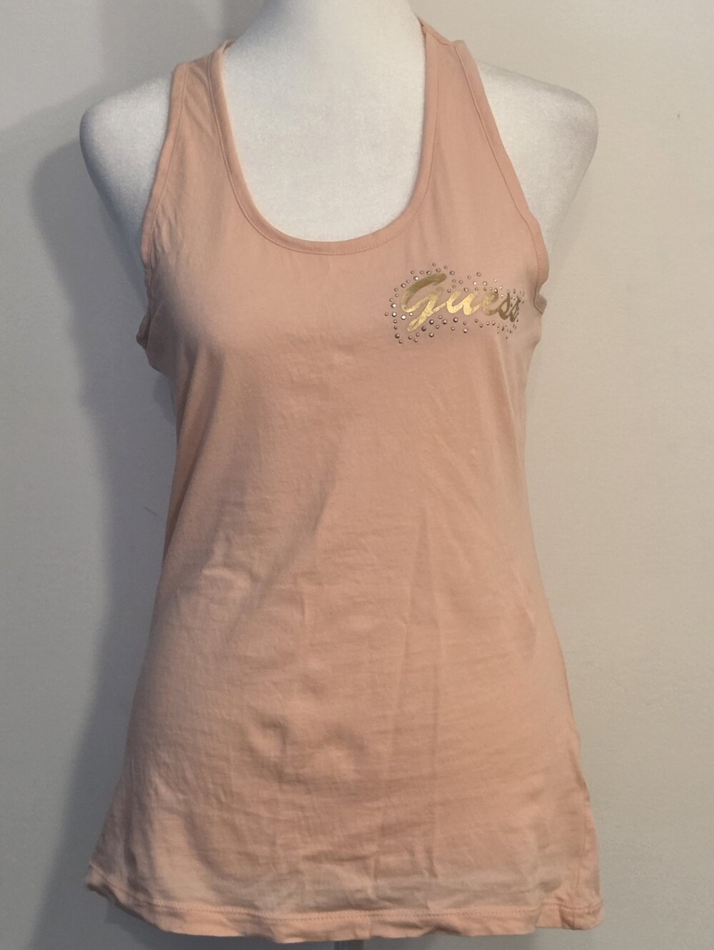 Guess Peach Tank Top with Gold Logo